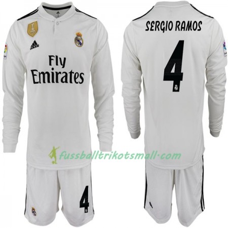 Fußballtrikots Real Madrid SERGIO RAMOS 4 Kinder 2018-2019 Langarm Heimtrikotsatz kaufen